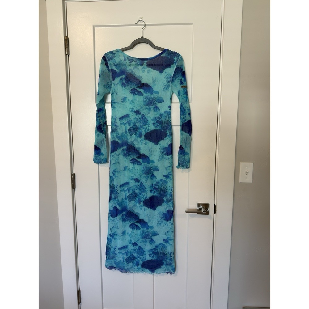 Vilebrequin Lizabeth Maxi Dress NWT TULLE CORAL REEF Oxygen Size Medium Blue - Picture 3 of 8